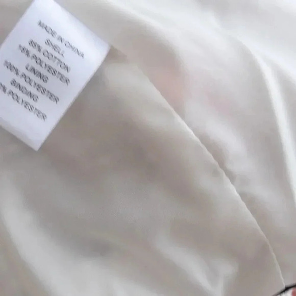 CeCe Cotton Tweed Style Blazer Cropped Black Piping Size 12 Career Twee - Picture 6 of 6